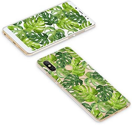 Cover Affair Tropical Leaves Printed Clear Designer Transparent Slim Light Weight Back Cover Case for Xiaomi Redmi 6 Pro-G1-D13 Green