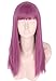 Topcosplay Womens Wig Purple Long Mal Cosplay Wig Halloween Costumes Wigs