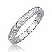 Sterling Silver 3mm Channel Set Princess Cut CZ Stackable Band Engagement Ring