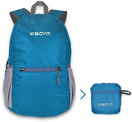 KSCAT 20L Lightweight Packable Backpack Hiking Daypack Travelling Bag Waterproof Handy Foldable Ultralight Bags for Men and Women Cycling Camping Outdoor School (Blue)