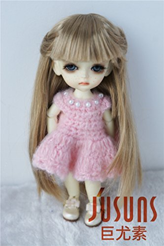JD088 5-6' 13-15CM Brown Long hair with back braid BJD doll wigs 1/8 Lati yellow size Lovesick Doll accessories