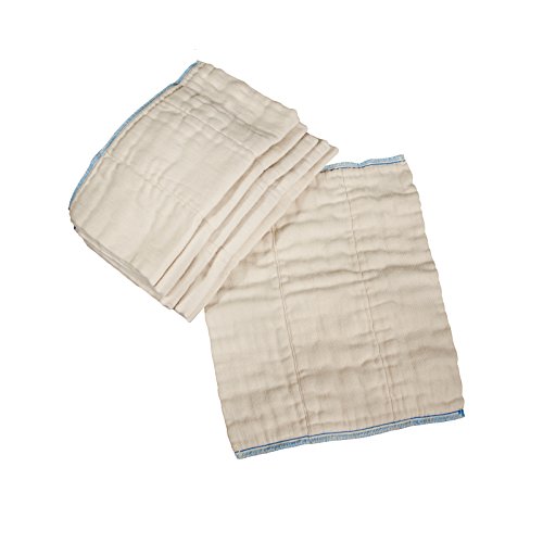 OsoCozy Unbleached Prefold Cloth Diapers – Soft and Absorbent Baby Diapers Made of 100% Unbleached Cotton - 12"x16", Fits 7-15 Lbs. - Diaper Service Quality (DSQ), (Infant, 4x8x4 Layering)