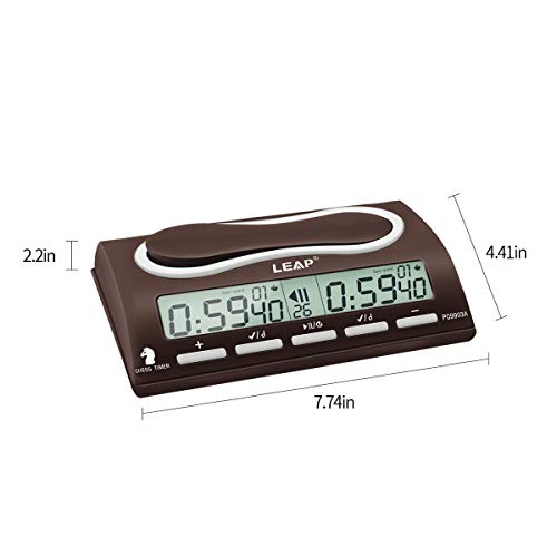 LEAP Chess Clock Digital Chess Timer Professional for Board Games Timer with Alarm Function (Official Store) Black - Thumbnail 3