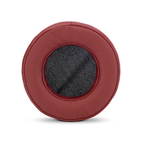 BRAINWAVZ Round Replacement Memory Foam Earpads - Suitable for Many Other Large Over The Ear Headphones - Sennheiser, AKG, HifiMan, ATH, Philips, Fostex, Sony (Dark Red)