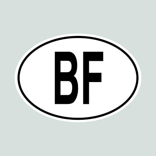 BF Burkina Faso Country Code Oval Sticker Decal FA Vinyl