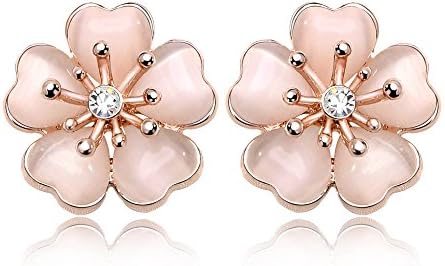 IUHA Flower Cherry Blossom Austria CZ Diamond 18K Ear Clip No Piercing Mini Size Women Gift …IUHA Flower Cherry Blossom Austria CZ Diamond 18K Ear Clip No Piercing Mini Size Women Gift(light pink)