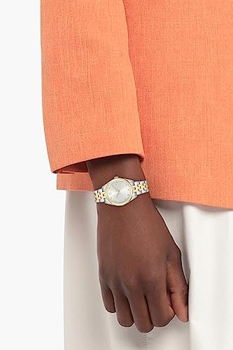 Relógio analógico feminino lacoste de quartzo com pulseira dourada em aço inoxidável - 2001302