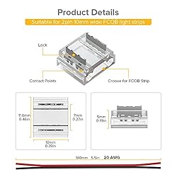 BTF-LIGHTING FCOB COB 10mm 0.39in Connector Kit