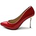Ollio Women's Shoe Metalic High Heeled Enamel Dress Pump
