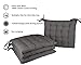 Cottone 100% Cotton Chair Pads w/Ties (Set of 4) | 16” x 15” Square | Extra-Comfortable & Soft Seat Cushions | Ergonomic Pillows for Rocking, Dining, Patio, Camping, Kitchen Chairs & More, Grey
