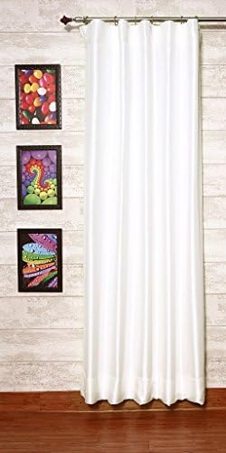 Blackout Curtains from Zappy Cart. Satin Dupioni Faux Silk Curtains, Each 51" (130 cm) Wide X 60" (143 cm) Long, Hook Top, Color - Pure White.