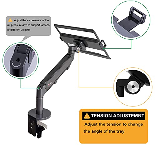 MPK Laptop arm Mount for Desk, Single Gas Spring Laptop Arm Desk Stand/Holder,Extra Laptop Tray
