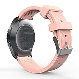 Gear S2 Classic / Gear Sport Watch Band, MoKo Soft Silicone Watch Strap for Samsung Gear S2 Classic SM-R732/R735/Moto 360 2nd(Men's 42mm 2015)/Ticwatch 2/Gear Sport SM-R600 Smartwatch, Vintage Rose