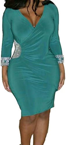 Brianna - Faux Wrap - Midi Style Hand-Beaded Kaftan, Dress, Abaya (X-Large, Lime Green)
