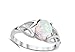 Solitaire White Simulated Opal Celtic Knot Ring .925 Sterling Silver Band Size 7