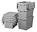 Akro-Mils 39120SCLAR Plastic Storage and Distribution Container Tote with Hinged Lid (6 Pack), 21.5