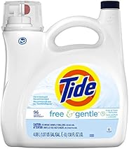 Tide Free & Gentle Liquid Laundry Detergent, 96 L