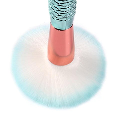 Gocheaper 10/11 PCS Mermaid Makeup Brush Set,Foundation Eyebrow Eyeliner Blush Cosmetic Concealer Brush Kit (11 Multicolor-B)