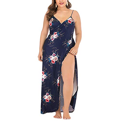 JOYORUN-Damen-V-Ausschnitt-Lang-Kleid-Sommer-Strand-Wickelkleid-Bademantel-Handtuch-Reise-Spa-Schwimmen-Grosse-Groesse