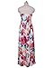 Leadingstar Women's Graceful Floral Party Maxi Dress, Strapless-White Orange Flower