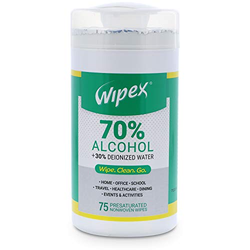 Wipex 70 Isopropyl Alcohol Wipes Large Multipurpose Wipes, New Lint