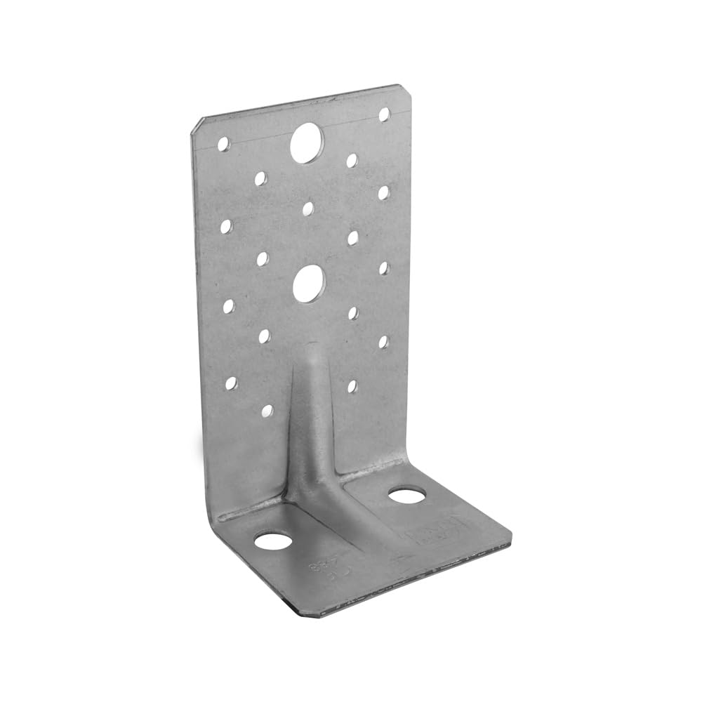 145mm x 70mm x 90mm Galvanised Heavy Duty with Reinforcment Angle Brackets for Wood 2.5mm Thick Timber Steel Zinc Plated Steel KP8 (Pack of 10) L12-K12ABC