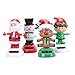 Amosfun 4pcs Solar Dancing Toys Bobble Head Toy Christmas Santa Claus Snowman Deer Man Elf Dancing Figure Toy Car Dashboard Decorations Ornaments Christmas Party Supplies Favors