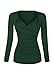 Simier Fariry Women's Long Sleeve Shirts Bottom Wrap Blouse Tops Green S