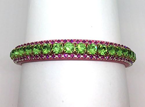 ~Hot Pink &amp; Peridot Green Cupake~ Crystal Diamante Rhinestone Dog Pet Cat Collar USA (SMALL)