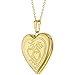 In Season Jewelry Gold Tone Heart Photo Locket Necklace Pendant Memory Love Remembrance 19