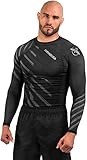 Hayabusa Metaru Rash Guard for Men | Long Sleeve | Brazilian Jiu Jitsu | Grey | Medium