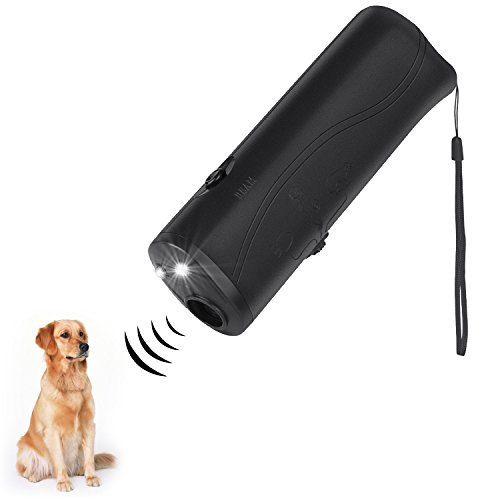 ONSON Ultrasonic Dog Repeller and Trainer Device 3 in 1 LED Pet Anti Barking Stop Bark Handheld