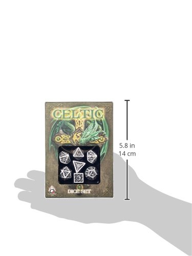 Celtic 3D Dice White/Black (7) Board Game
