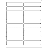 Adhesive 1" x 4" Labels, 20 Labels per Sheet - Blank White Matte Finish - Printable Mailing Address Stickers for Inkjet/Laser Printers - 10 Sheets / 200 Labels