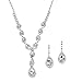 Mariell Sparkling Clear Rhinestone Necklace and Earrings Set for Proms, Bridesmaid's Gifts and Weddings
