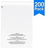 200 Count - 8 X 10 Self Seal 1.5 Mil Clear Plastic Poly Bags with Suffocation Warning - Permanent Adhesive by Spartan Industrial (More Sizes Available)