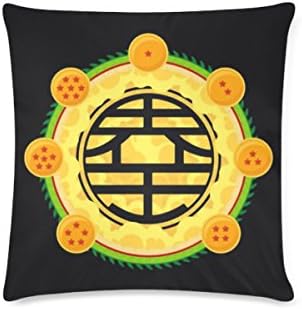 Gokus Kanji Deisign Custom Zippered Cushion Cases Cotton Pillow Cover Two Side 16x16 Inch