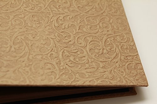 Kraft Photo Album, Wedding Album, Guest Book, Scrapbook, Baby & Family 80 kraft pages, 40 sheets, Handmade Eco friendly (FLOWERS KRAFT)