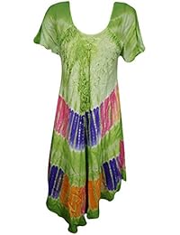 Selena Womens Caftan Dresses Tie- Dye Flare Loose Fit A-Line Resort wear Swing Cover Up S/M