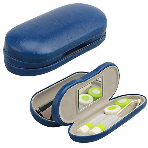 PG6 FF1 Double Sided 2 in 1 Dual Glasses and Contacts Case, Blue, One Size