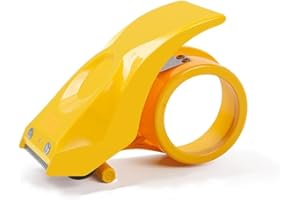 Easy-to-Install 2-inch Tape Gun Dispenser, Packaging Sealing Cutter, Handheld Warehouse Tool (Yellow)