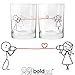 BoldLoft Say I Love You His and Hers Drinking Glasses- Gifts for Her, Wife, Girlfriend, Couple Glasses for Valentines, Anniversary, Wedding Engagement, Romantic Home Decor for Couples