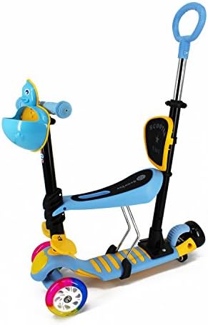 Pinakoala Micro Mini Deluxe Scooter For Kids - Light Up Wheels, Seat and Kickboard - Adjustable For 1-2 Years and Toddlers