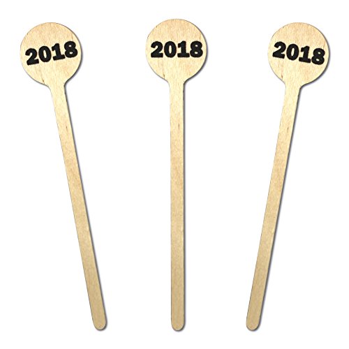 Royer 4" Wooden 2018, Happy New Year, Graduation Food & Cocktail Picks, Set of 28 - Thumbnail 6