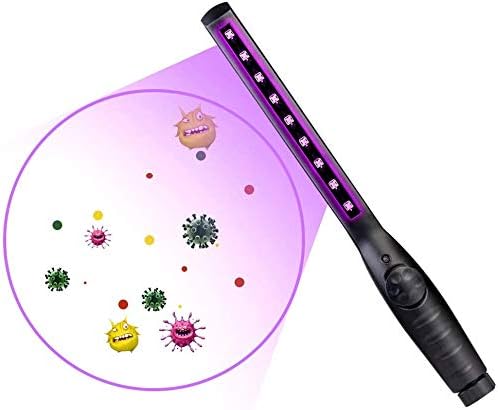 UV Light Sterilizer Portable Sanitizer Travel Wand Anti-Bacterial Rate 99% UV Lamp Without Chemicals for Hotel Household Wardrobe Toilet Car Pet Area (A)