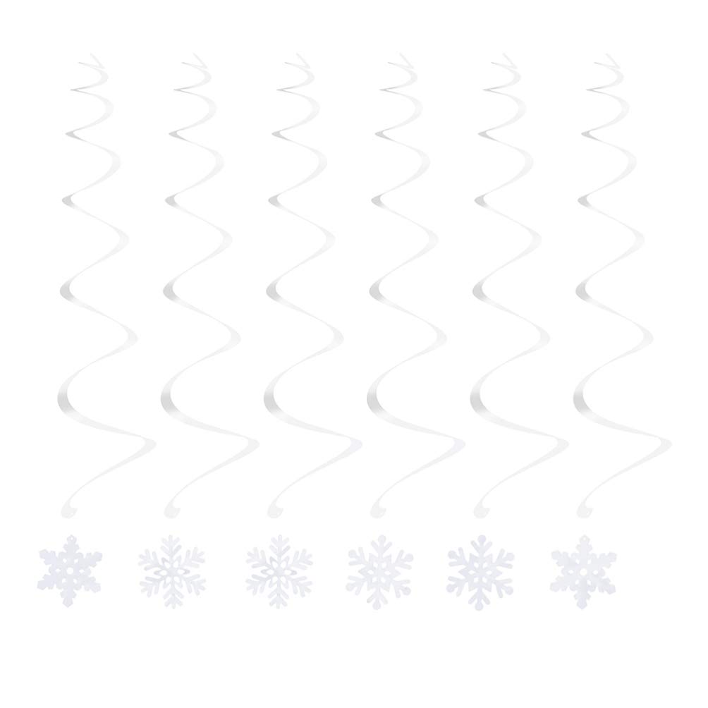 Toyvian 12pcs Christmas Snowflake Hanging Swirl Decorations - Winter Wonderland/Xmas/Holiday Party Supplies