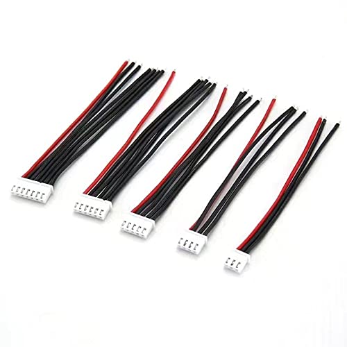 FLY RC 10pcs 15CM JST-XH Connector 2S 3S 4S 5S 6S 2S-6S Lipo Balance Charger Lead Silicone Wire Blance Lead Extension Cable for RC Battery (2pcs Each)
