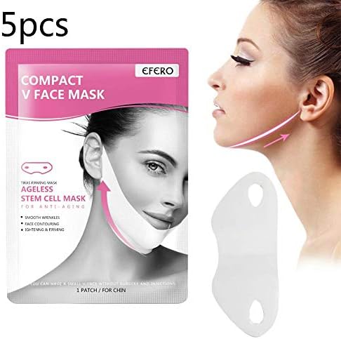 Bulary 5pcs V Face Masks V Line Mask Lifting Firming Moisturizing Face Masks Neck Tightening V-shaped Thin Face Mask Patch Chin Line Contour Lifting Up Firming Moisturizing Masks