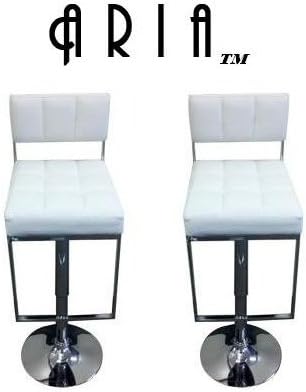 South Mission Aria Modern Adjustable Leather Bar Stool (Set of 2) - White