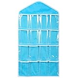 Hanging Bag,Toponly Clear Hanging Bag Socks Bra Underwear Rack Hanger Storage Organizer 16 Pockets (fashion Blue)